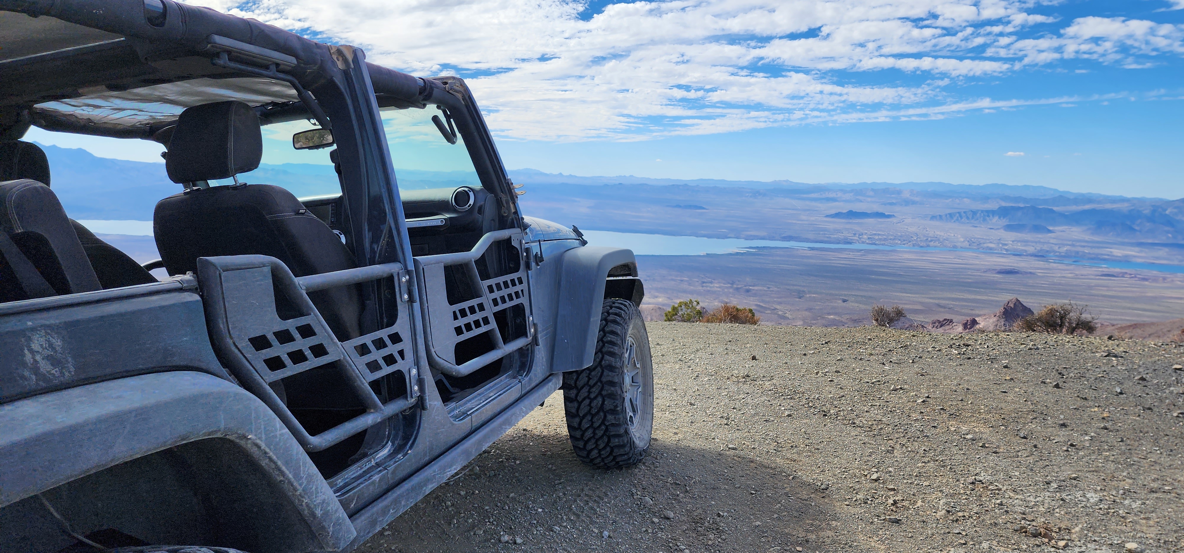 jakes jeep at top of mountain